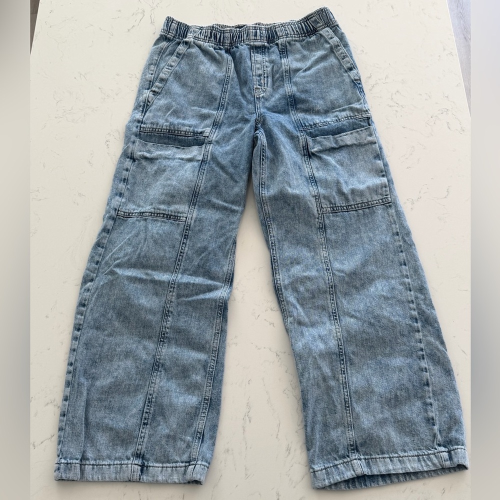 Pull On Wide Leg High Waisted Cargo Gap Pants